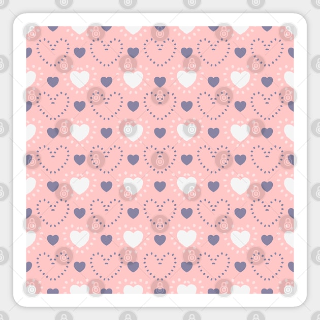 A seamless vector pattern of a heart. a textural vibe that is both contemporary and chic. A vibrant background dotted with heart symbols V.2 Magnet by JunThara